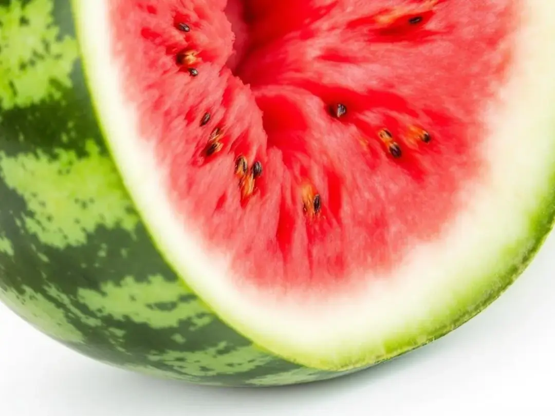 The image depicts a watermelon that has been cut open, revealing the juicy pink flesh inside, alongside the dangerous...