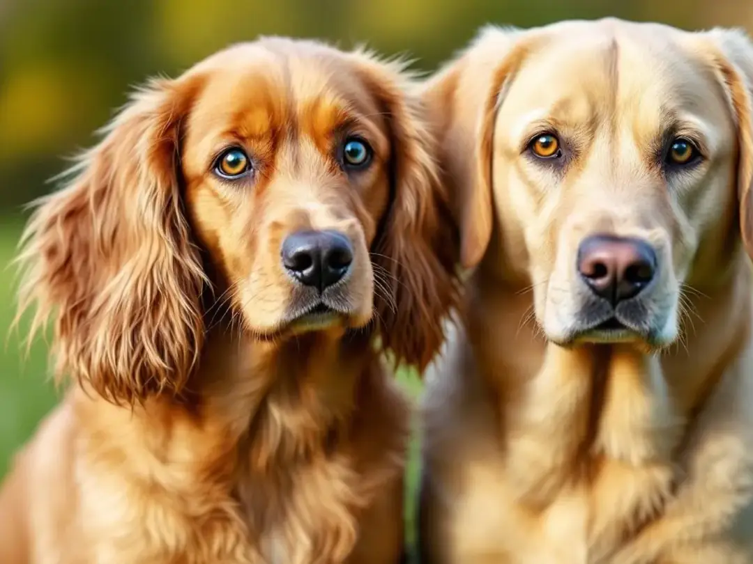 A group photo featuring various dog breeds, including Cocker Spaniels and Labrador Retrievers, commonly affected by...