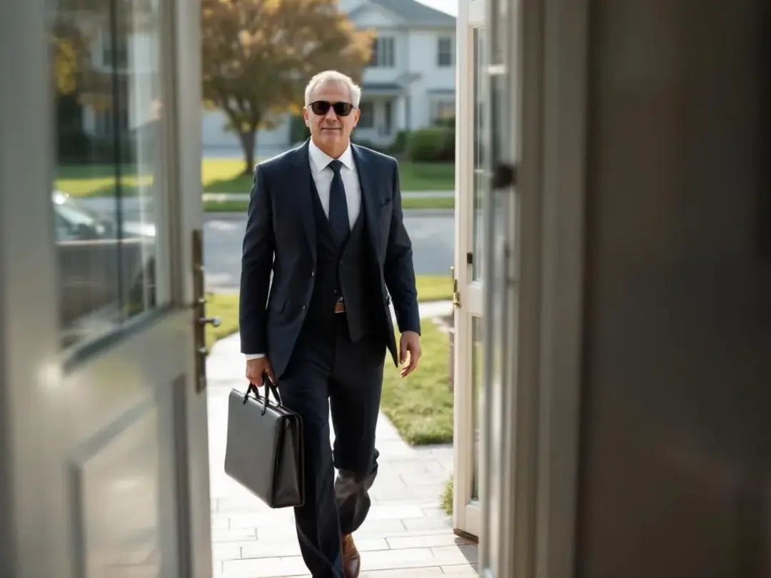 An owner is calmly leaving home without a dramatic goodbye, demonstrating a positive approach to managing their dog's...