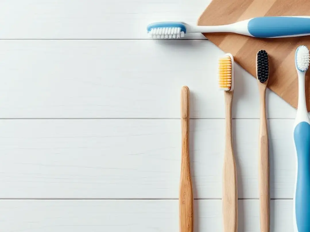 A variety of dog toothbrushes and finger brushes are displayed, showcasing different designs and sizes suitable for...