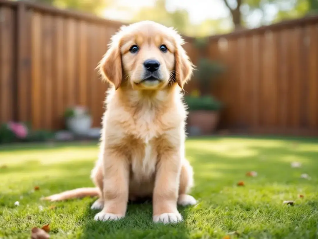 A small puppy is seen using training pads near a back door, indicating its early stages of house training. This young...